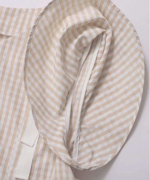 Fit more(フィットモア)の「ショルダーリボンギンガムAライントップス(その他トップス・レディース・ピンク/ベージュ/ブラック・FREE)」の20枚目の写真