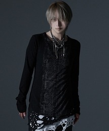 NOVESSEL（ノベセル）の「『NOVESSEL/ノベセル』パイソンロングスリーブテレコカットソー【Y】【CN】（Tシャツ/カットソー）」