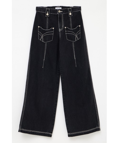LAGUA GEM（ラグアジェム）の「STRIPE TUCK WIDE デニム（デニムパンツ