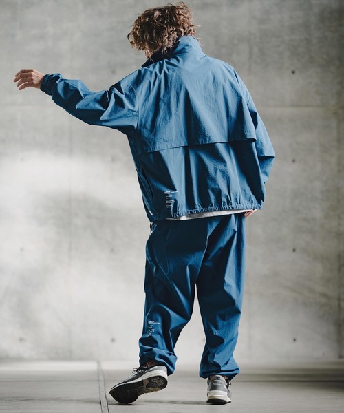 GLIMCLAP(グリムクラップ)の「mp15195-Ripstop & Stretch Nylon Wide Track Pants トラックパンツ(211-005-gla-cg)(その他パンツ・メンズ・ブラック/ブルー・S/L/M)」の4枚目の写真