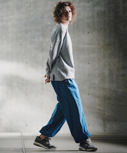 GLIMCLAP(グリムクラップ)の「mp15195-Ripstop & Stretch Nylon Wide Track Pants トラックパンツ(211-005-gla-cg)(その他パンツ・メンズ・ブラック/ブルー・S/L/M)」の6枚目の写真