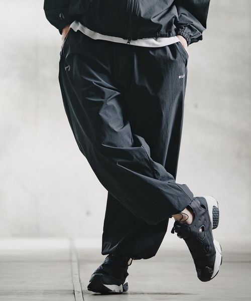 GLIMCLAP(グリムクラップ)の「mp15195-Ripstop & Stretch Nylon Wide Track Pants トラックパンツ(211-005-gla-cg)(その他パンツ・メンズ・ブラック/ブルー・S/L/M)」の7枚目の写真