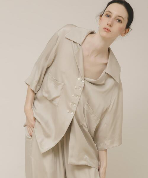 LAATO(ラート)の「open collar shirts(シャツ/ブラウス・レディース・ダークブラウン/グレー系その他・FREE)」の7枚目の写真