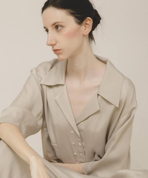 LAATO(ラート)の「open collar shirts(シャツ/ブラウス・レディース・ダークブラウン/グレー系その他・FREE)」の8枚目の写真