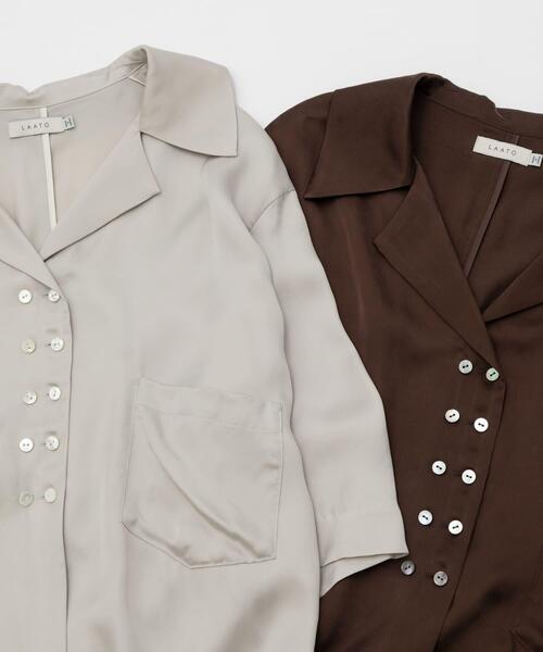 LAATO(ラート)の「open collar shirts(シャツ/ブラウス・レディース・ダークブラウン/グレー系その他・FREE)」の11枚目の写真