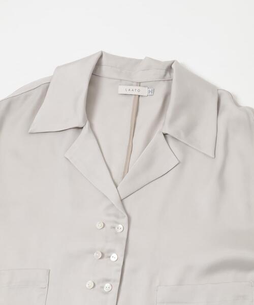 LAATO(ラート)の「open collar shirts(シャツ/ブラウス・レディース・ダークブラウン/グレー系その他・FREE)」の13枚目の写真