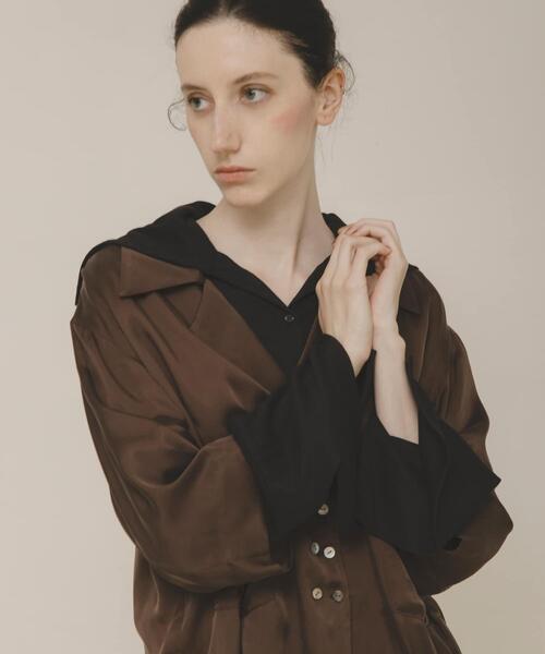 LAATO(ラート)の「open collar shirts(シャツ/ブラウス・レディース・ダークブラウン/グレー系その他・FREE)」の14枚目の写真