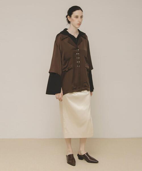 LAATO(ラート)の「open collar shirts(シャツ/ブラウス・レディース・ダークブラウン/グレー系その他・FREE)」の15枚目の写真