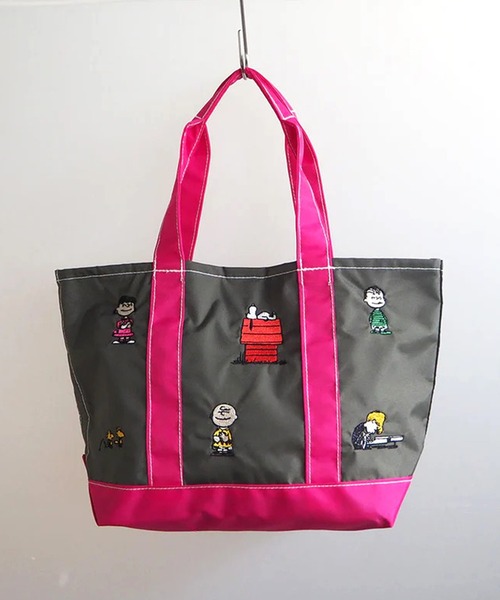 Vintage PEANUTS（ビンテージピーナッツ）の「"11"≪Vintage PEANUTS≫1ポケット 刺繍 バイカラー トートバッグ（トートバッグ・レディース・ネイビー/ベージュ/ダークグレー・M）」の5枚目の写真