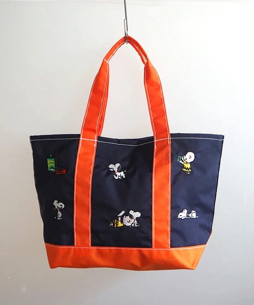 Vintage PEANUTS（ビンテージピーナッツ）の「"11"≪Vintage PEANUTS≫1ポケット 刺繍 バイカラー トートバッグ（トートバッグ・レディース・ネイビー/ベージュ/ダークグレー・M）」の7枚目の写真