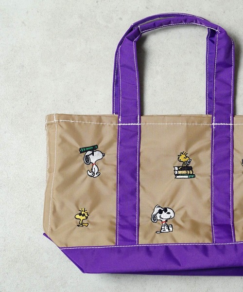Vintage PEANUTS（ビンテージピーナッツ）の「"11"≪Vintage PEANUTS≫1ポケット 刺繍 バイカラー トートバッグ（トートバッグ・レディース・ネイビー/ベージュ/ダークグレー・M）」の10枚目の写真