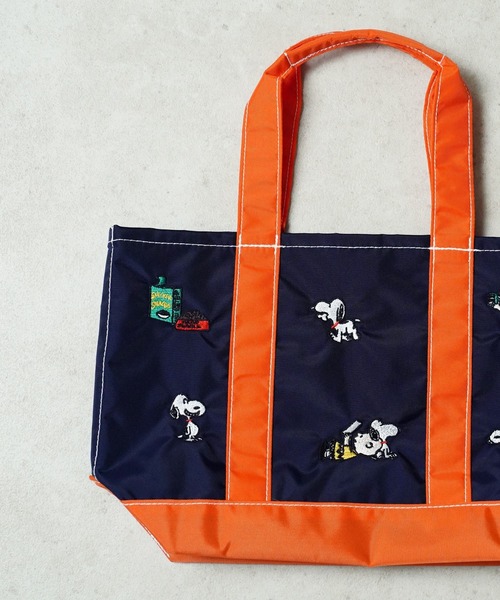 Vintage PEANUTS（ビンテージピーナッツ）の「"11"≪Vintage PEANUTS≫1ポケット 刺繍 バイカラー トートバッグ（トートバッグ・レディース・ネイビー/ベージュ/ダークグレー・M）」の11枚目の写真