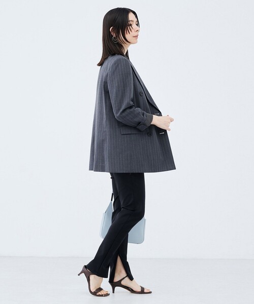 NOLLEY’S Sophi(ノーリーズソフィ)の「《防シワ/紫外線防止》ウォッシャブルピンチェック/ストライプジャケット(テーラードジャケット・レディース・ベージュ系その他/ブラック系その他2・36/34/38)」の8枚目の写真