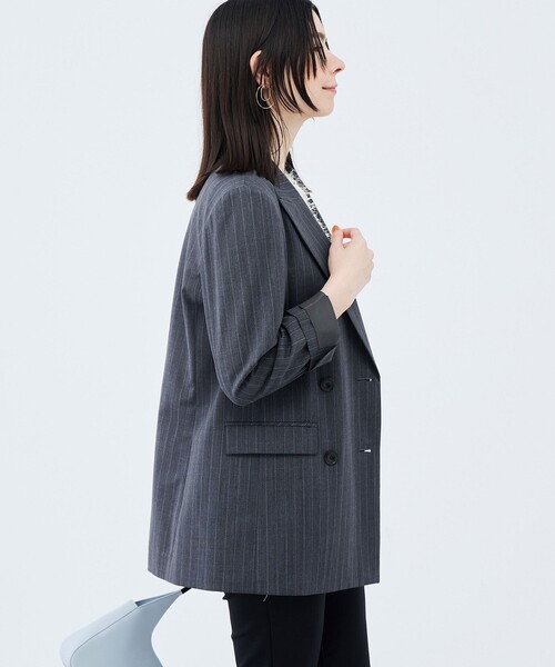 NOLLEY’S Sophi(ノーリーズソフィ)の「《防シワ/紫外線防止》ウォッシャブルピンチェック/ストライプジャケット(テーラードジャケット・レディース・ベージュ系その他/ブラック系その他2・36/34/38)」の16枚目の写真