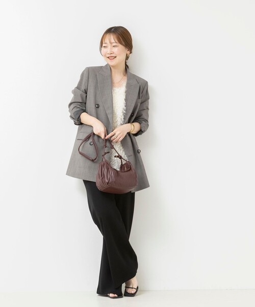 NOLLEY’S Sophi(ノーリーズソフィ)の「《防シワ/紫外線防止》ウォッシャブルピンチェック/ストライプジャケット(テーラードジャケット・レディース・ベージュ系その他/ブラック系その他2・36/34/38)」の19枚目の写真