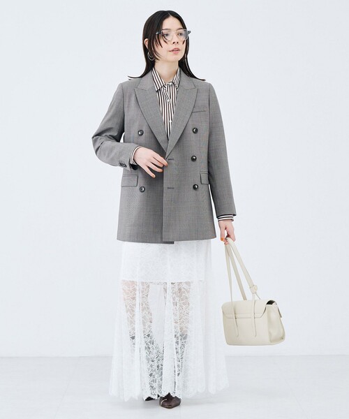 NOLLEY’S Sophi(ノーリーズソフィ)の「《防シワ/紫外線防止》ウォッシャブルピンチェック/ストライプジャケット(テーラードジャケット・レディース・ベージュ系その他/ブラック系その他2・36/34/38)」の22枚目の写真