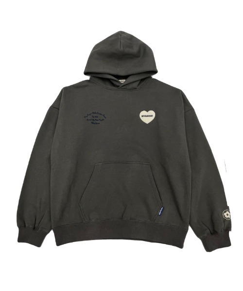 My sugar Babe（マイシュガーベイブ）の「patch heart logo hoodie（スウェット・メンズ・スミクロ/グレー/オフホワイト・LARGE/X-LARGE）」の3枚目の写真