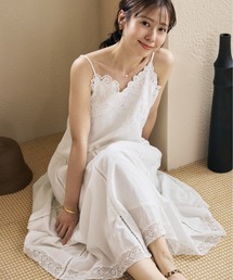 COHINA（コヒナ）の「【手洗い可】【Made in India】パッチワークエンブロイダリーキャミワンピース 【低身長・小柄女性】（ワンピース）」