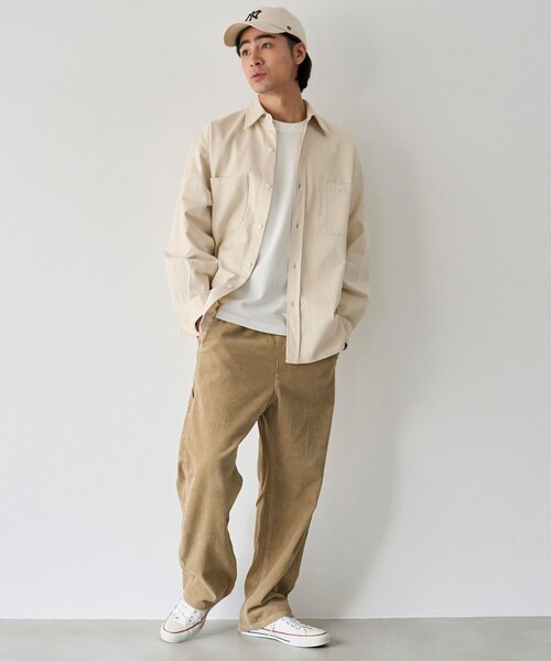 coen(コーエン)の「デニムワークシャツ(シャツ/ブラウス・メンズ・ホワイト/ネイビー・M/S/L/XL)」の3枚目の写真