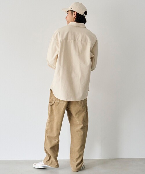 coen(コーエン)の「デニムワークシャツ(シャツ/ブラウス・メンズ・ホワイト/ネイビー・M/S/L/XL)」の5枚目の写真