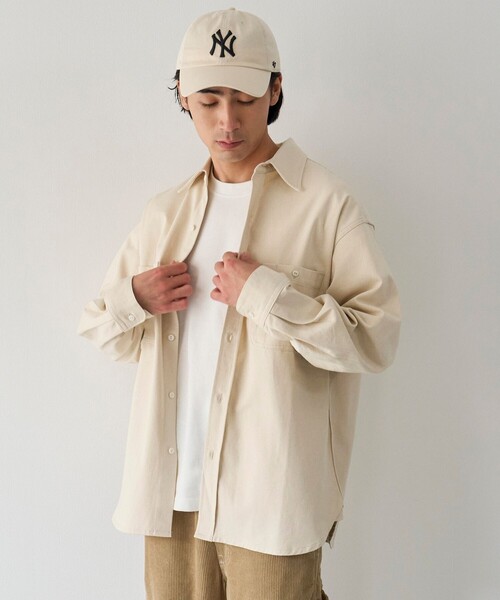 coen(コーエン)の「デニムワークシャツ(シャツ/ブラウス・メンズ・ホワイト/ネイビー・M/S/L/XL)」の6枚目の写真