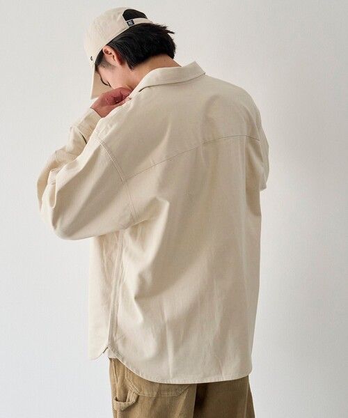 coen(コーエン)の「デニムワークシャツ(シャツ/ブラウス・メンズ・ホワイト/ネイビー・M/S/L/XL)」の8枚目の写真