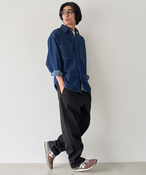 coen(コーエン)の「デニムワークシャツ(シャツ/ブラウス・メンズ・ホワイト/ネイビー・M/S/L/XL)」の11枚目の写真