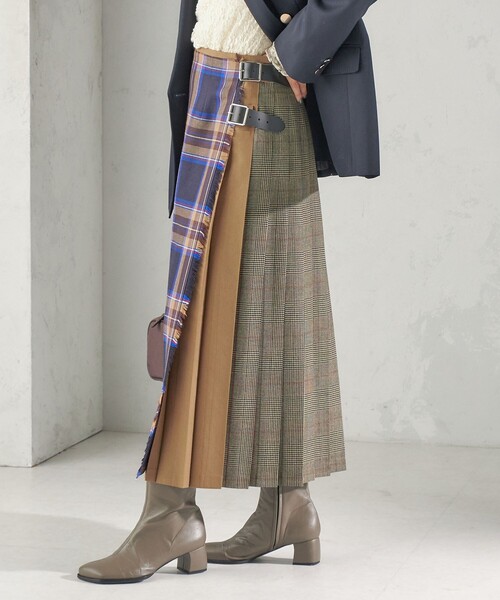 O'NEIL of DUBLIN（オニールオブダブリン）の「【SHIPS別注】O’NEIL OF DUBLIN:パッチワーク ファッション ロング キルト（スカート・レディース・キャメル/グリーン・10/8）」の19枚目の写真
