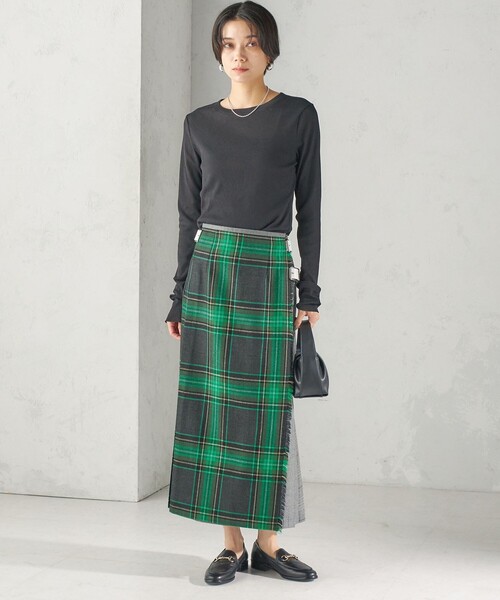 O'NEIL of DUBLIN（オニールオブダブリン）の「【SHIPS別注】O’NEIL OF DUBLIN:パッチワーク ファッション ロング キルト（スカート・レディース・キャメル/グリーン・10/8）」の22枚目の写真