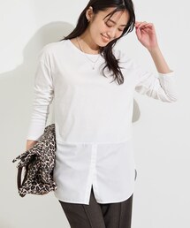 【レイヤードにおすすめ】シャツコンビ ロングTシャツ