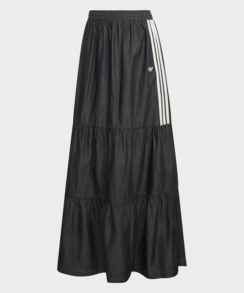 adidas(アディダス)の「adidas/アディダス ORI DENIM SKIRT スリーストライプス デニムスカート ウエストゴム カジュアル モダン レディース 2026年夏 夏服(スカート・レディース・ブラック/ブルー・S/M/L)」の3枚目の写真