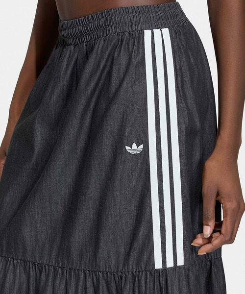 adidas(アディダス)の「adidas/アディダス ORI DENIM SKIRT スリーストライプス デニムスカート ウエストゴム カジュアル モダン レディース 2026年夏 夏服(スカート・レディース・ブラック/ブルー・S/M/L)」の5枚目の写真