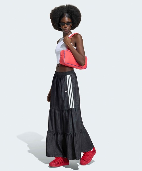 adidas(アディダス)の「adidas/アディダス ORI DENIM SKIRT スリーストライプス デニムスカート ウエストゴム カジュアル モダン レディース 2026年夏 夏服(スカート・レディース・ブラック/ブルー・S/M/L)」の7枚目の写真