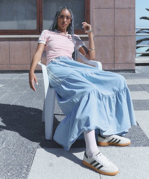 adidas(アディダス)の「adidas/アディダス ORI DENIM SKIRT スリーストライプス デニムスカート ウエストゴム カジュアル モダン レディース 2026年夏 夏服(スカート・レディース・ブラック/ブルー・S/M/L)」の13枚目の写真