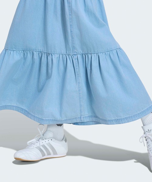adidas(アディダス)の「adidas/アディダス ORI DENIM SKIRT スリーストライプス デニムスカート ウエストゴム カジュアル モダン レディース 2026年夏 夏服(スカート・レディース・ブラック/ブルー・S/M/L)」の11枚目の写真
