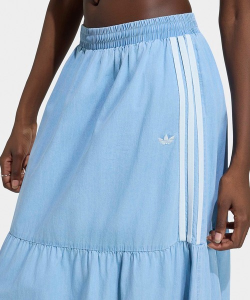 adidas(アディダス)の「adidas/アディダス ORI DENIM SKIRT スリーストライプス デニムスカート ウエストゴム カジュアル モダン レディース 2026年夏 夏服(スカート・レディース・ブラック/ブルー・S/M/L)」の10枚目の写真