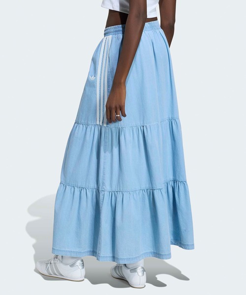 adidas(アディダス)の「adidas/アディダス ORI DENIM SKIRT スリーストライプス デニムスカート ウエストゴム カジュアル モダン レディース 2026年夏 夏服(スカート・レディース・ブラック/ブルー・S/M/L)」の9枚目の写真