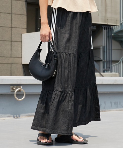 adidas(アディダス)の「adidas/アディダス ORI DENIM SKIRT スリーストライプス デニムスカート ウエストゴム カジュアル モダン レディース 2026年夏 夏服(スカート・レディース・ブラック/ブルー・S/M/L)」の14枚目の写真