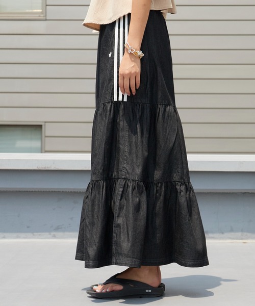 adidas(アディダス)の「adidas/アディダス ORI DENIM SKIRT スリーストライプス デニムスカート ウエストゴム カジュアル モダン レディース 2026年夏 夏服(スカート・レディース・ブラック/ブルー・S/M/L)」の18枚目の写真
