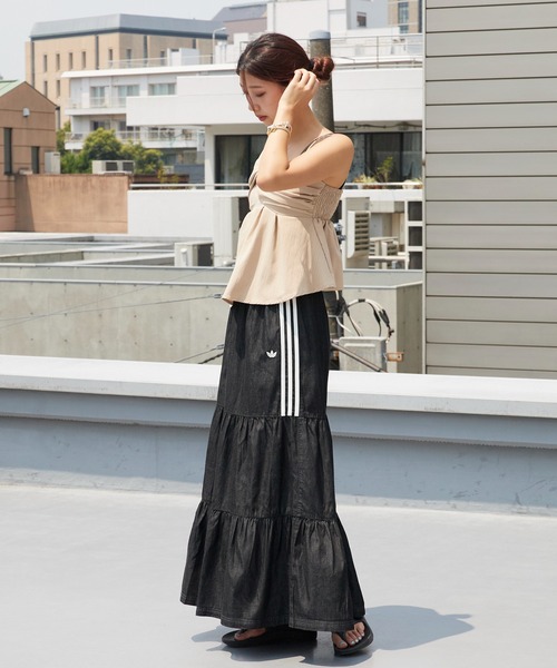 adidas(アディダス)の「adidas/アディダス ORI DENIM SKIRT スリーストライプス デニムスカート ウエストゴム カジュアル モダン レディース 2026年夏 夏服(スカート・レディース・ブラック/ブルー・S/M/L)」の17枚目の写真