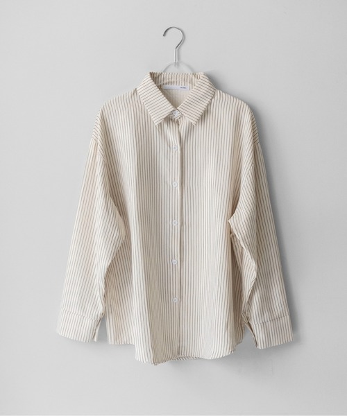 on:nue(オンニュ)の「【on:nue】ピーチスキンストライプオーバーサイズシャツ /26-27 AW COLLECTION(シャツ/ブラウス・レディース・ブラウン/アイボリー/バーガンディー・FREE)」の18枚目の写真