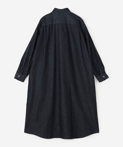 DANTON(ダントン)の「DANTON | デニムダンガリー レギュラーカラーシャツワンピース WOMEN(シャツワンピース・レディース・ダークインディゴブルー・36)」の3枚目の写真