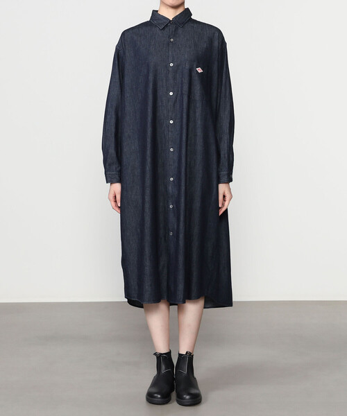 DANTON(ダントン)の「DANTON | デニムダンガリー レギュラーカラーシャツワンピース WOMEN(シャツワンピース・レディース・ダークインディゴブルー・36)」の11枚目の写真