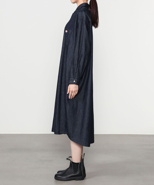 DANTON(ダントン)の「DANTON | デニムダンガリー レギュラーカラーシャツワンピース WOMEN(シャツワンピース・レディース・ダークインディゴブルー・36)」の12枚目の写真