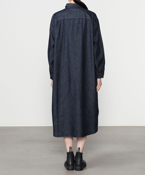 DANTON(ダントン)の「DANTON | デニムダンガリー レギュラーカラーシャツワンピース WOMEN(シャツワンピース・レディース・ダークインディゴブルー・36)」の13枚目の写真