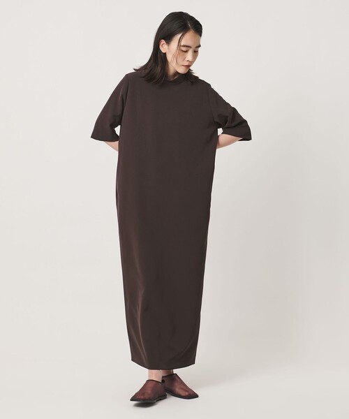 MARW UNITED ARROWS＞ハイネック 5分袖 ロングワンピース（ワンピース