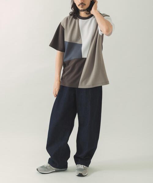 ITEMS URBANRESEARCH(アイテムズ アーバンリサーチ)の「ブロッキングデザインポンチTシャツ(Tシャツ/カットソー・メンズ・ブルー系その他/グレー系その他・MEDIUM/LARGE)」の6枚目の写真