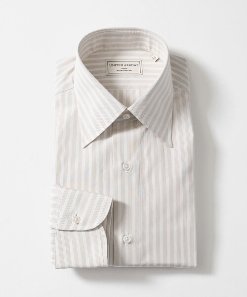 UNITED ARROWS(ユナイテッドアローズ)の「THOMAS MASON ファンシーストライプ レギュラーカラーシャツ(シャツ/ブラウス・メンズ・ベージュ・41cm/38cm/40cm/39cm)」の1枚目の写真