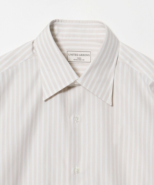 UNITED ARROWS(ユナイテッドアローズ)の「THOMAS MASON ファンシーストライプ レギュラーカラーシャツ(シャツ/ブラウス・メンズ・ベージュ・41cm/38cm/40cm/39cm)」の4枚目の写真