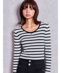 SymmetryGYDAプレートlong sleeveニットトップス